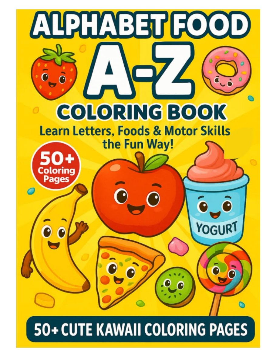 Alphabet Food A to Z Coloring Book cover