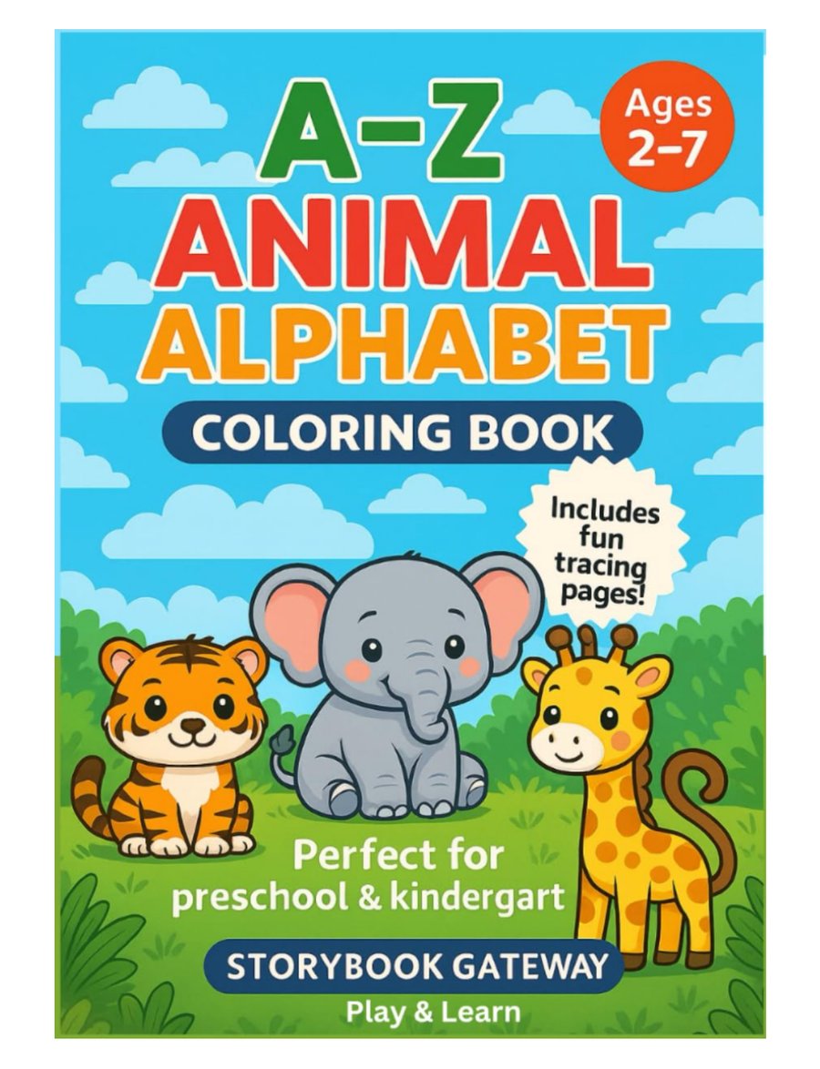 Animal Alphabet A to Z Coloring Book cover