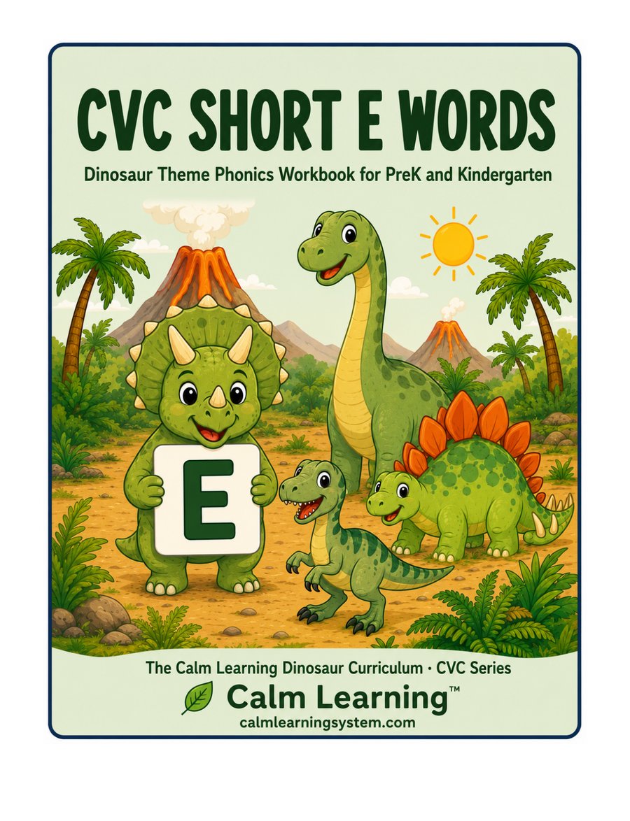 Dino CVC Short E Words cover