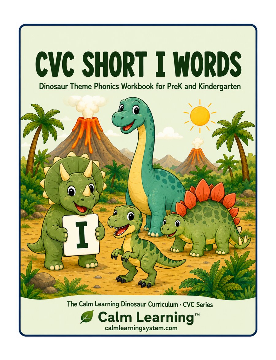 Dino CVC Short I Words cover