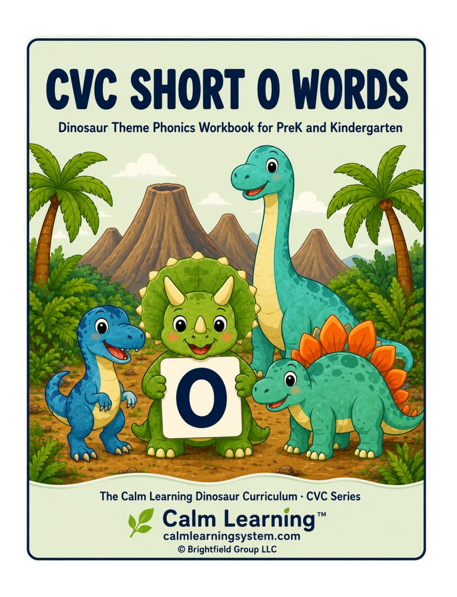 Dino CVC Short O Words cover