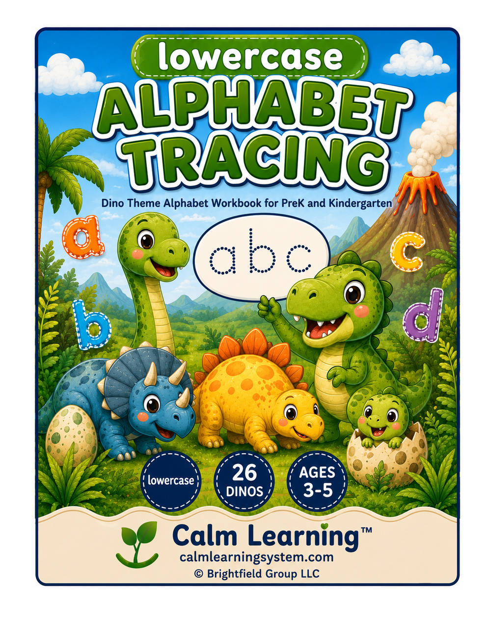 Dino Lowercase Letter Tracing a-z cover