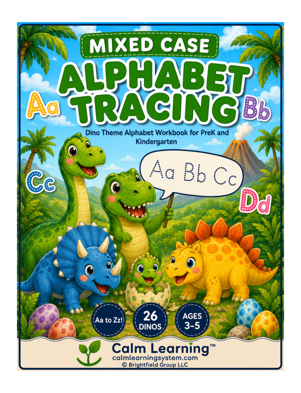 Dino Mixed Case Letter Tracing Aa-Zz cover