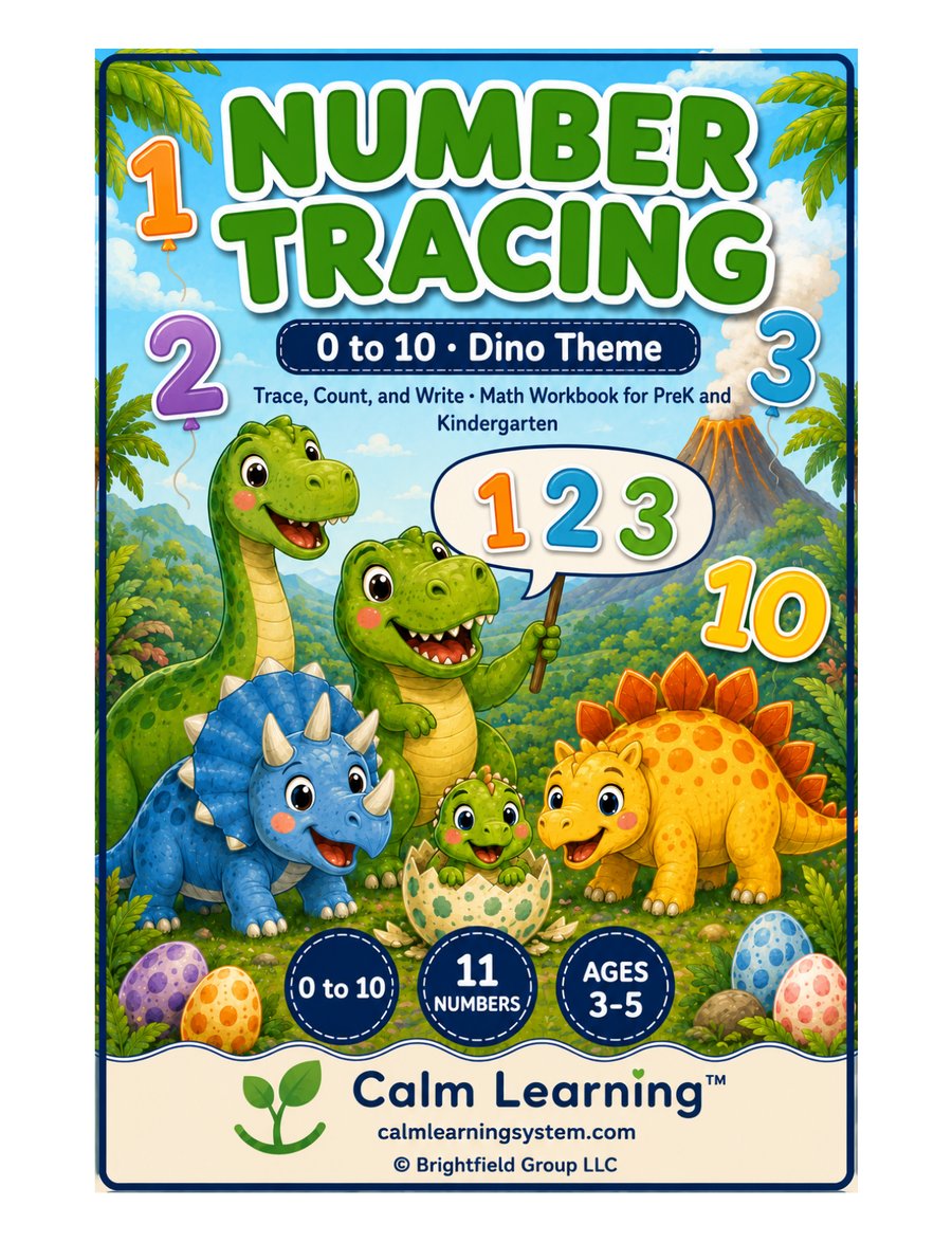 Dino Number Tracing 0 to 10 cover