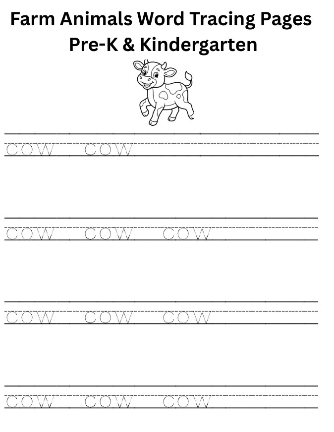 Farm Animals Word Tracing cover