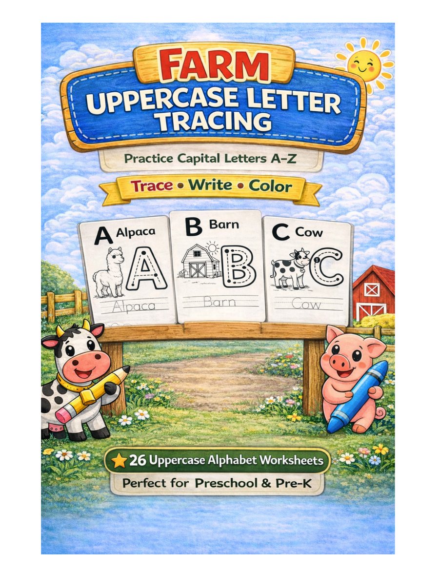 Farm Uppercase Letter Tracing A-Z cover
