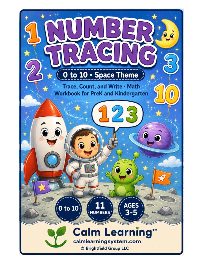 Space Number Tracing 0 to 10 cover