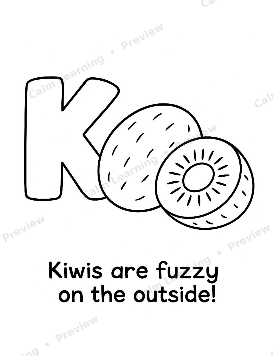 Alphabet Food A to Z Coloring Book preview page 1