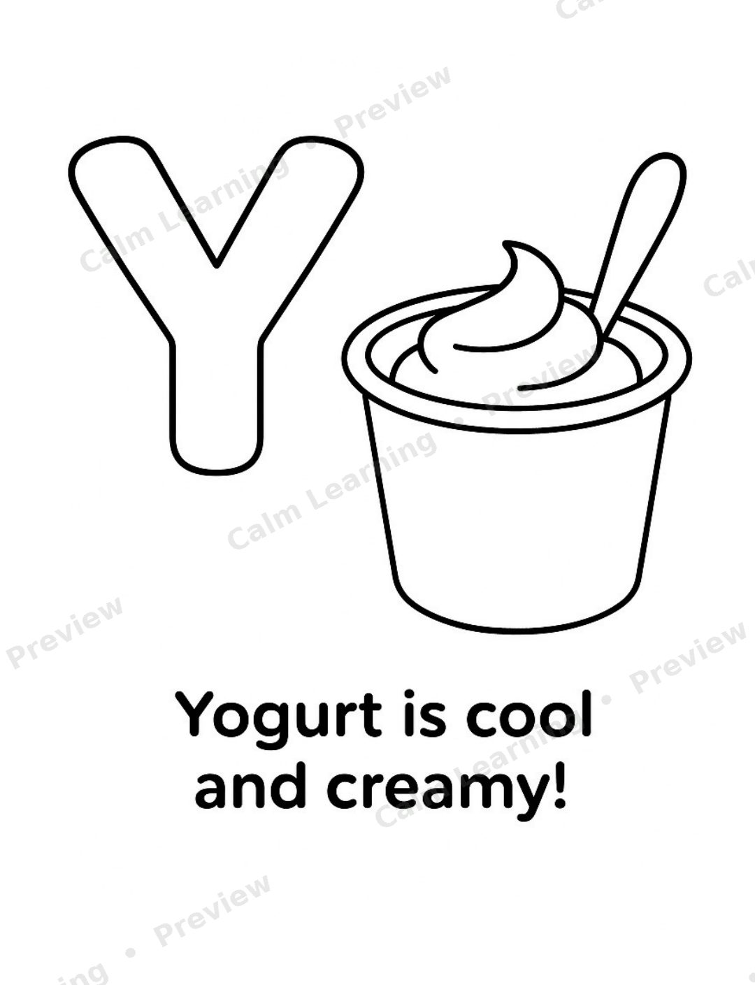 Alphabet Food A to Z Coloring Book preview page 2