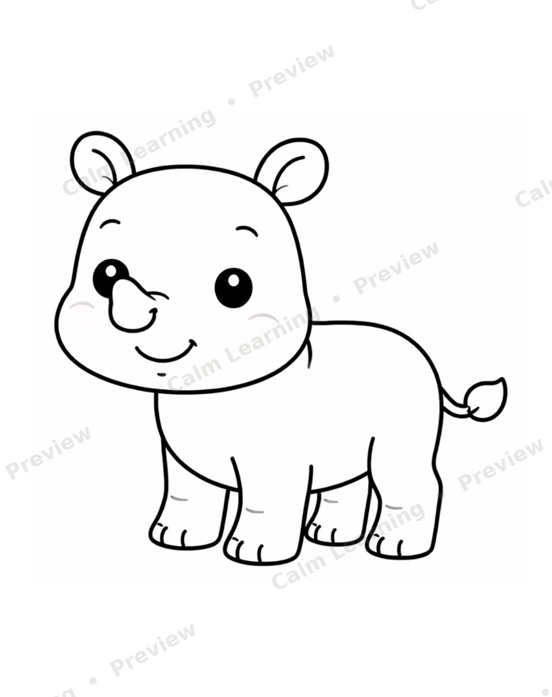 Baby Jungle Animals Coloring Pages preview page 1