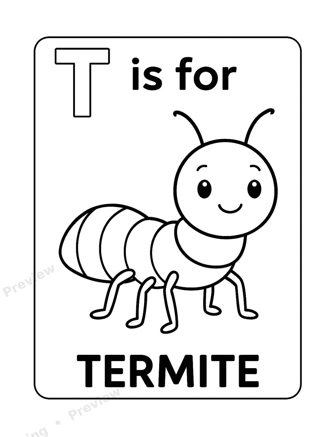 Bug Alphabet A to Z Coloring Book preview page 3
