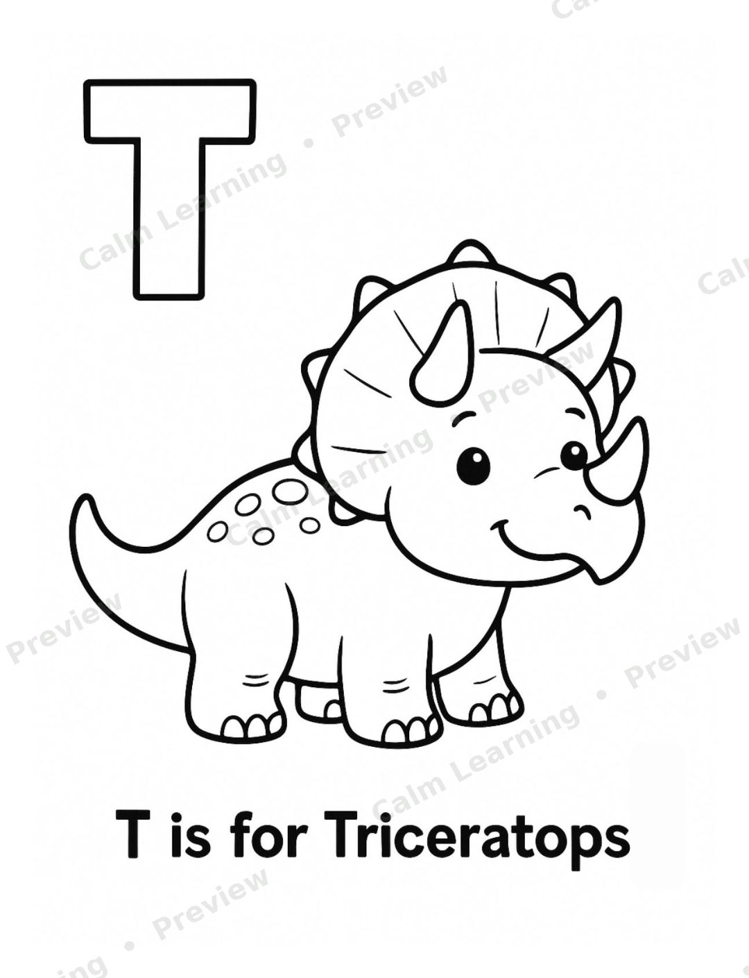 Dinosaur Alphabet Coloring A to Z preview page 3