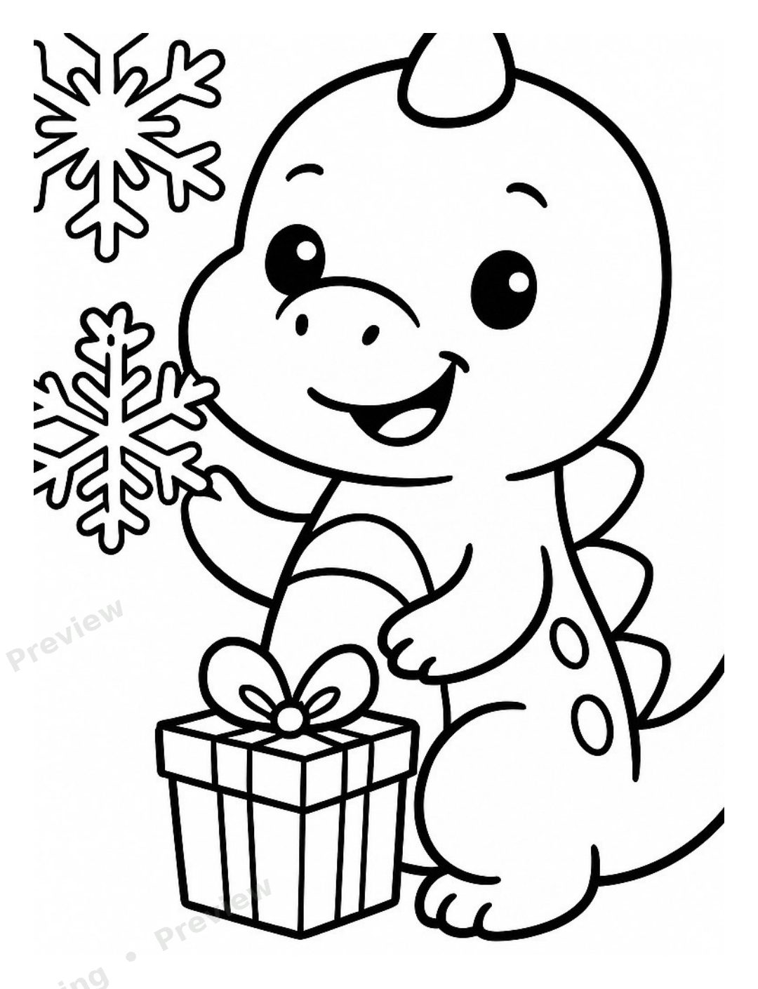 Dino Christmas Coloring Book preview page 1
