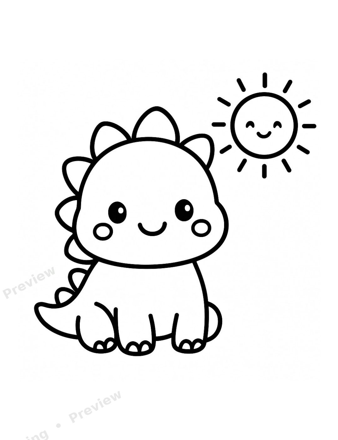 Dino Coloring Book for Toddlers preview page 2