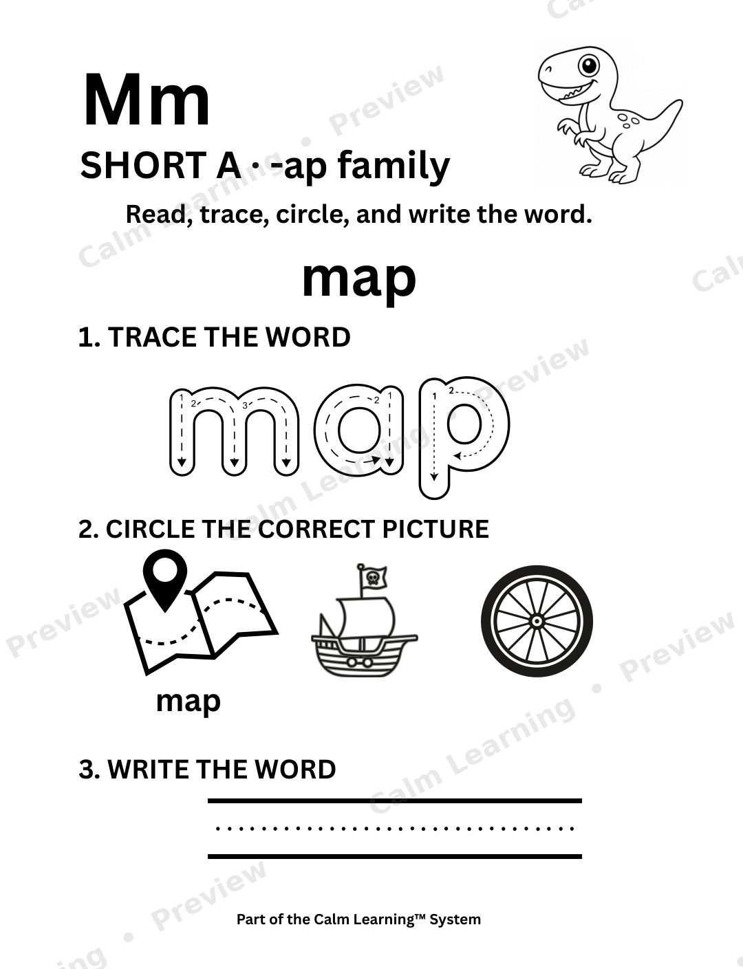Dino CVC Short A Words preview page 2