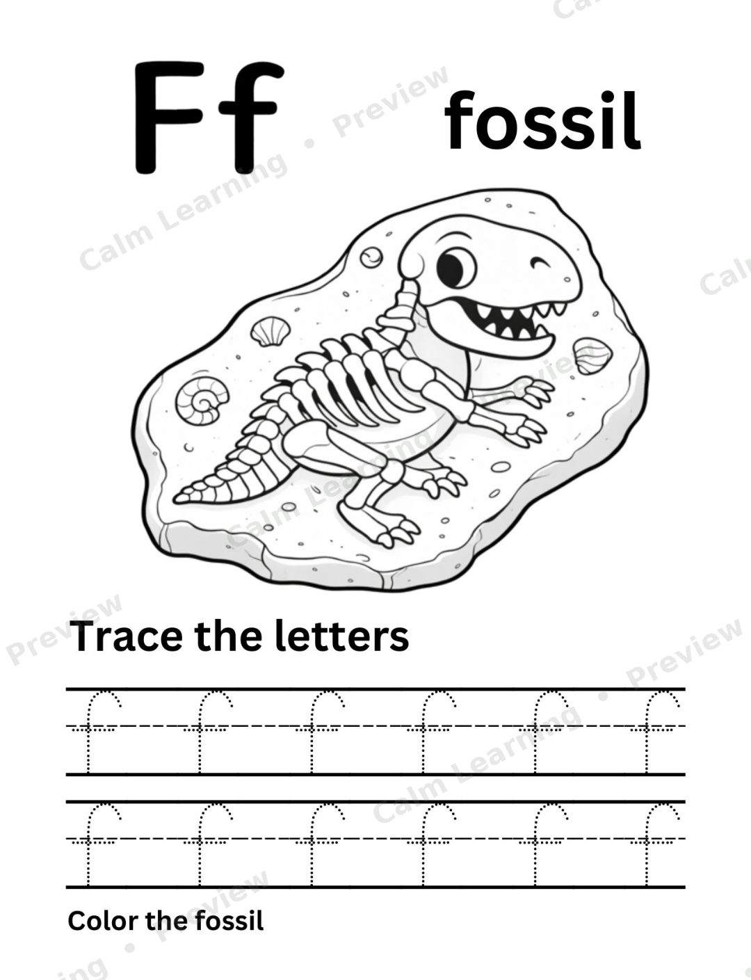 Dino Lowercase Letter Tracing a-z preview page 1