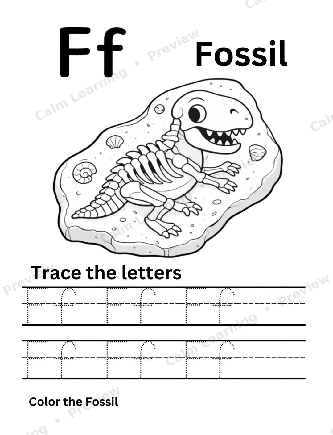 Dino Mixed Case Letter Tracing Aa-Zz preview page 1