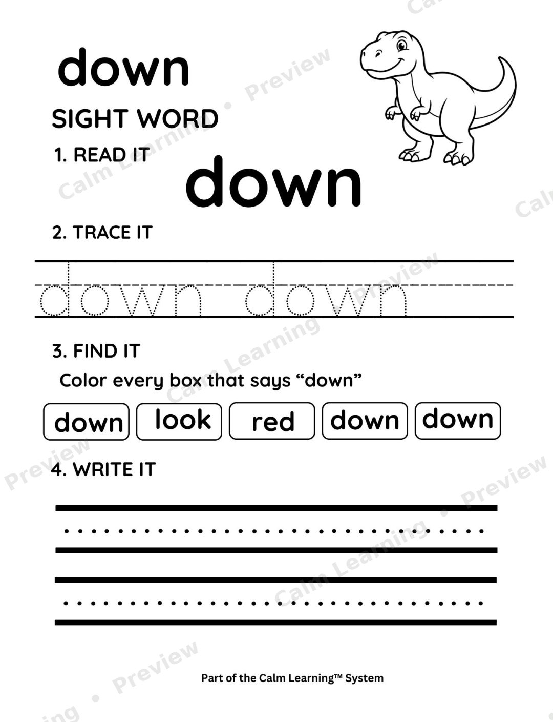 Dino Sight Words Pre-Primer preview page 1