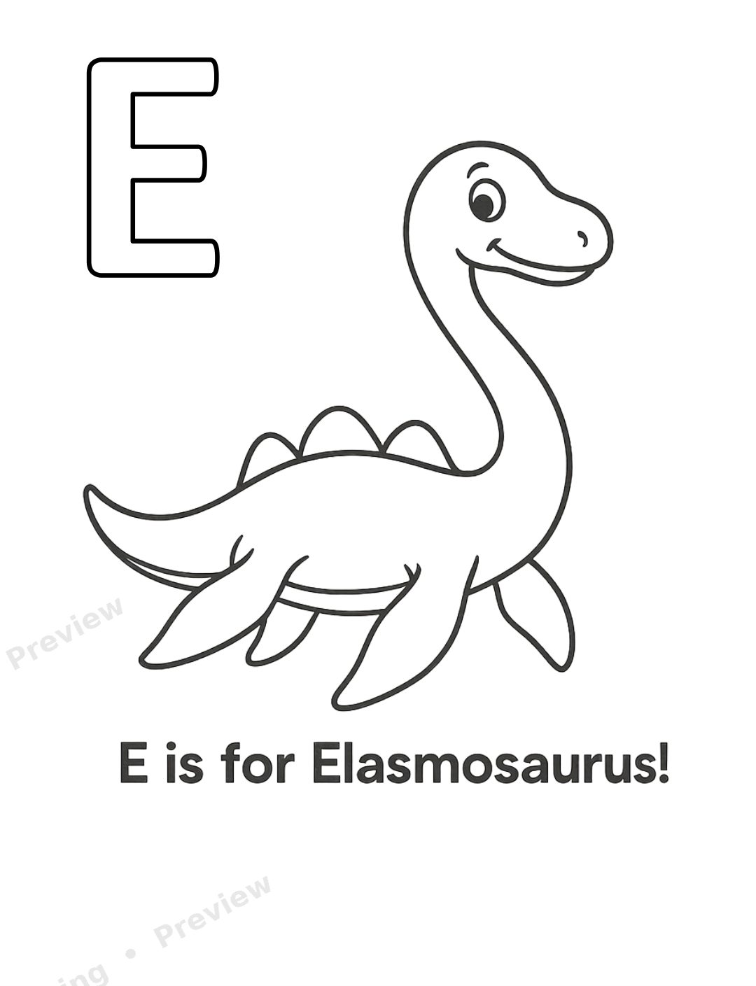 Dinosaur Alphabet Coloring Book preview page 1
