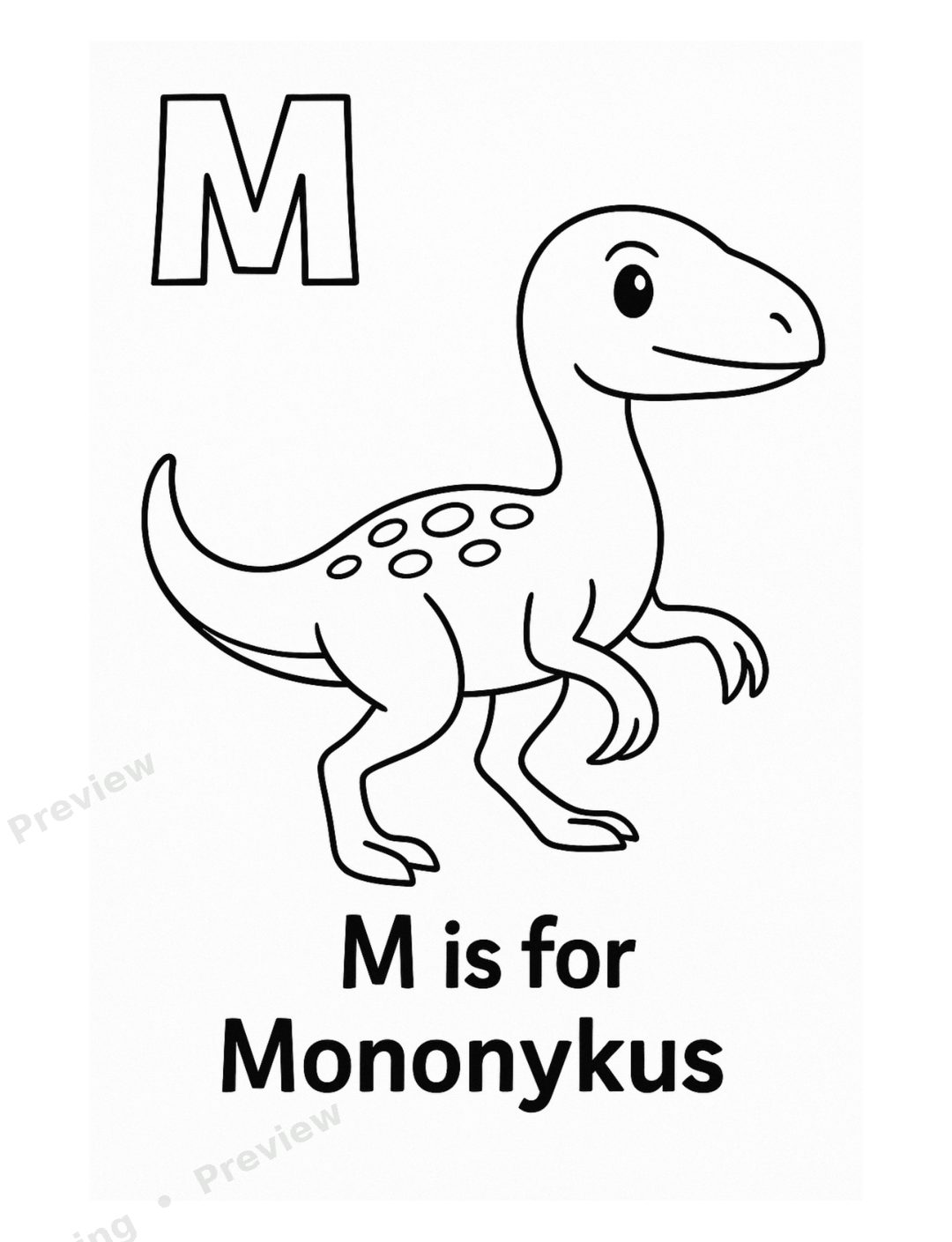 Dinosaur Alphabet Coloring Book preview page 2