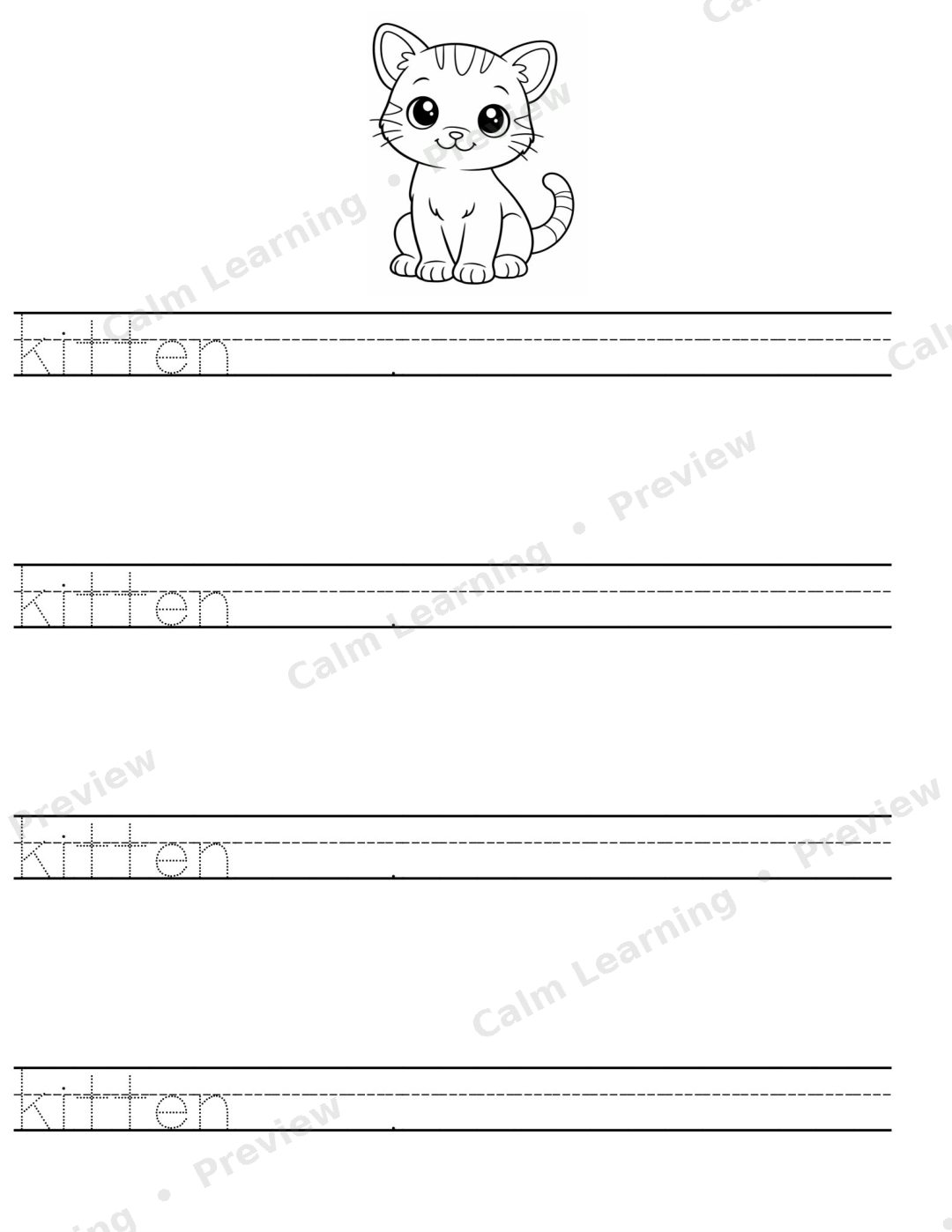 Farm Animals Word Tracing preview page 2