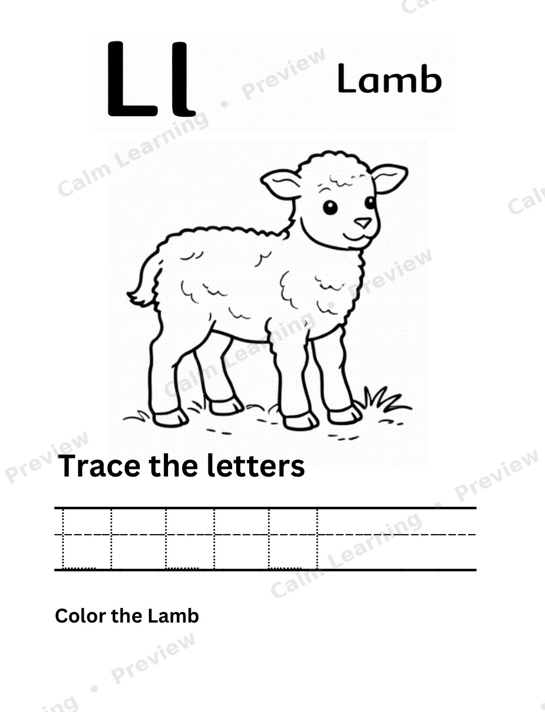 Farm Mixed Case Letter Tracing Aa-Zz preview page 2