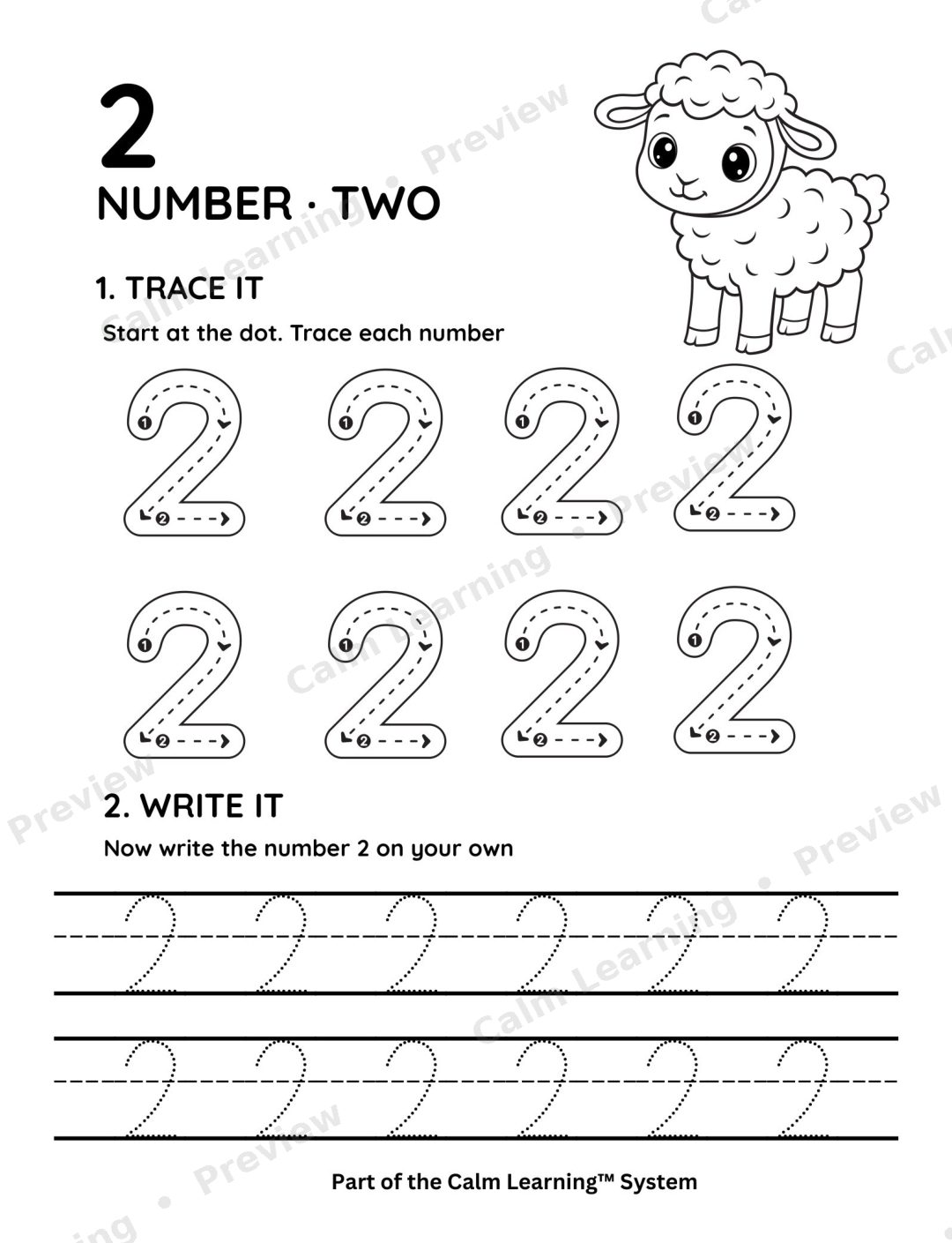 Farm Number Tracing 0 to 10 preview page 1