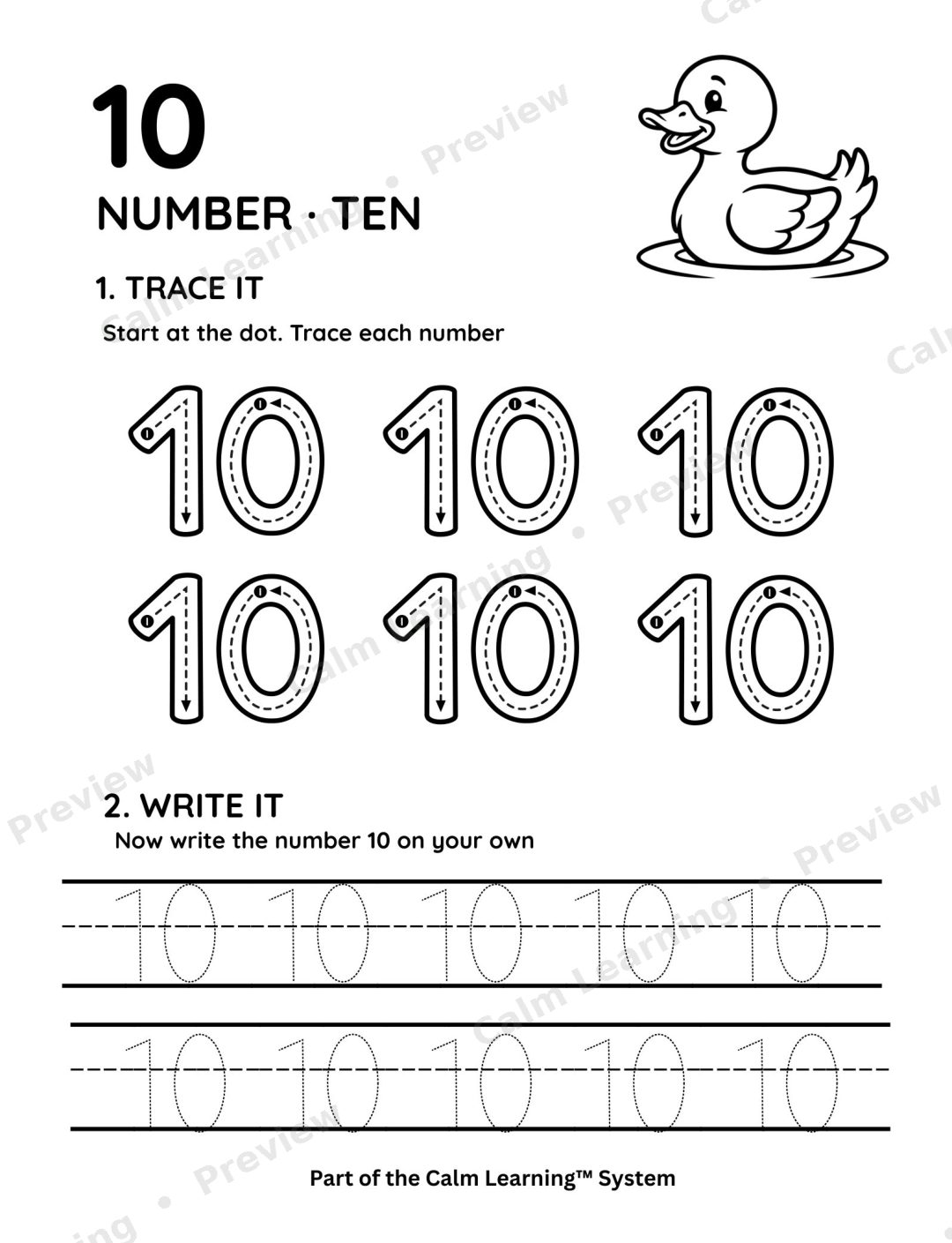 Farm Number Tracing 0 to 10 preview page 3