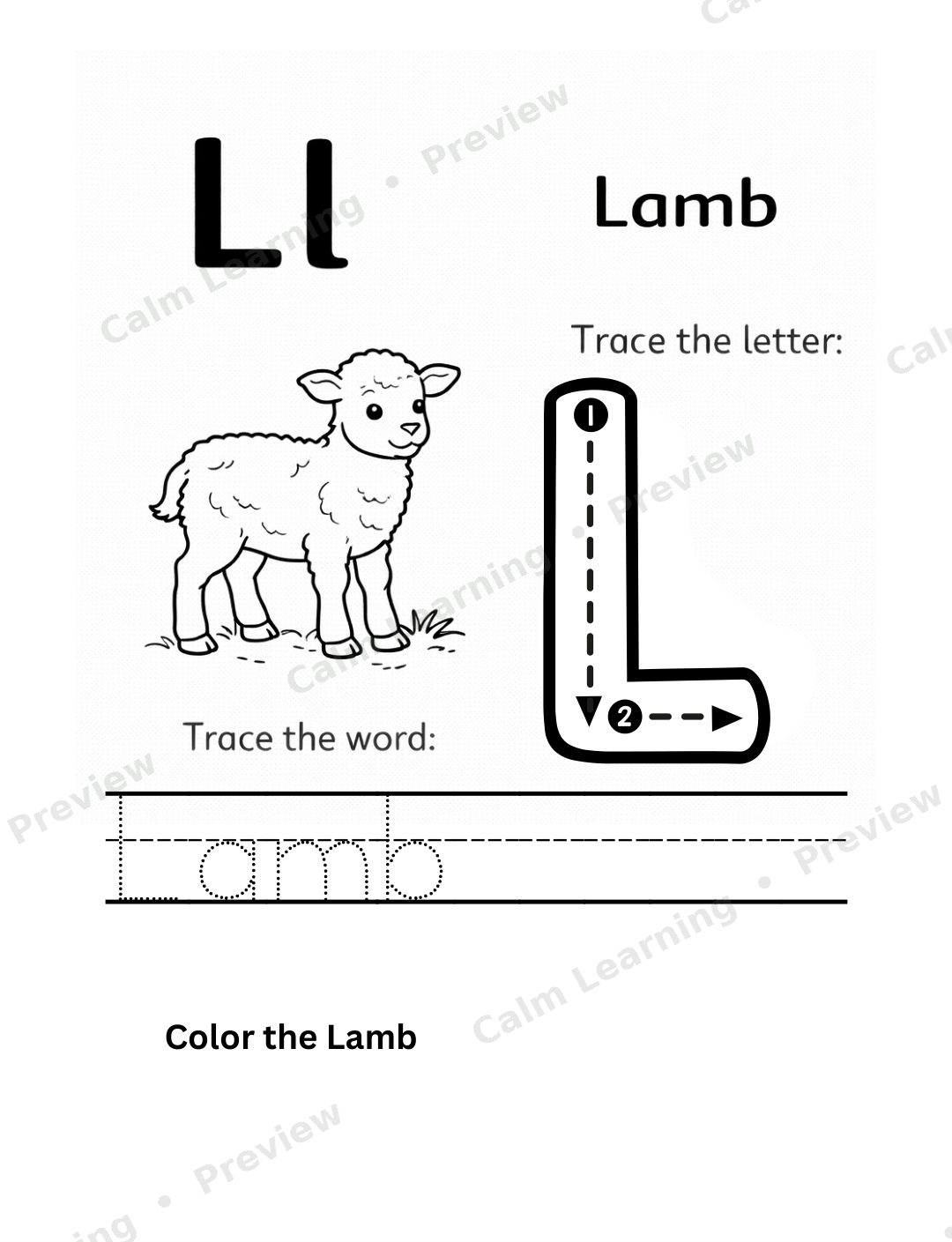 Farm Uppercase Letter Tracing A-Z preview page 2