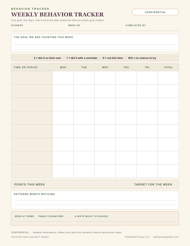 FREE Behavior Tracker preview page 2