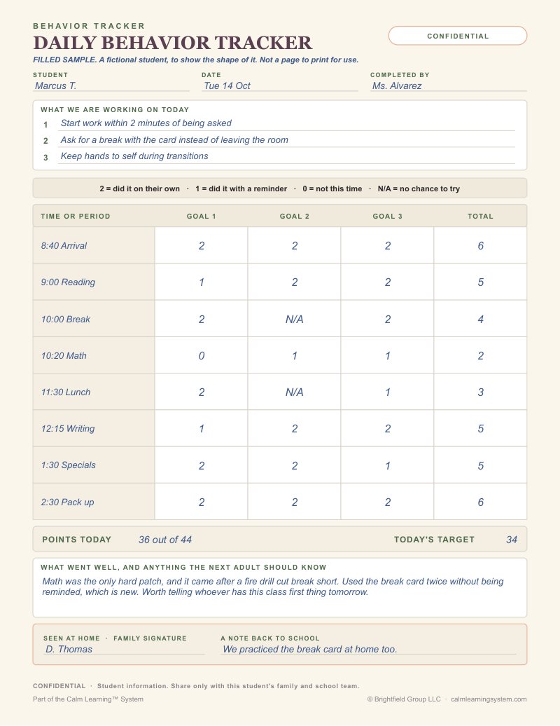 FREE Behavior Tracker preview page 3