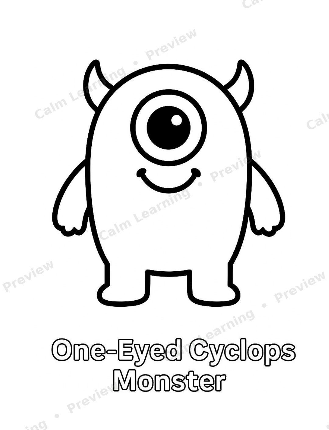 Monster Coloring Book preview page 2