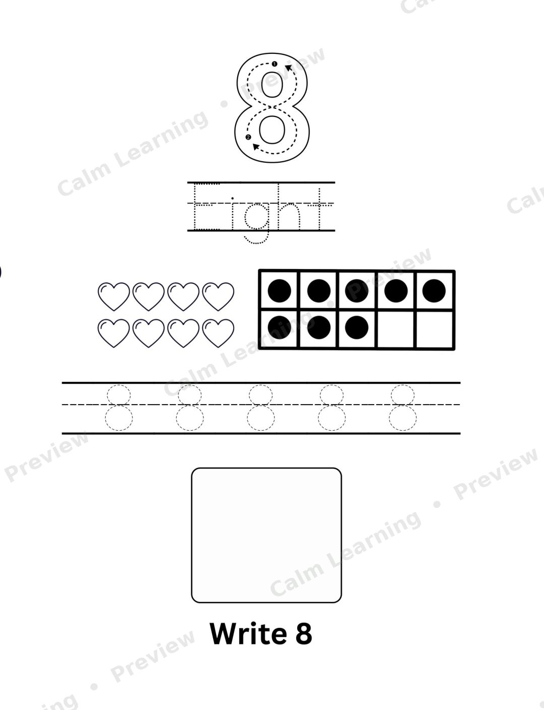 Numbers 1 to 5 Worksheets preview page 1