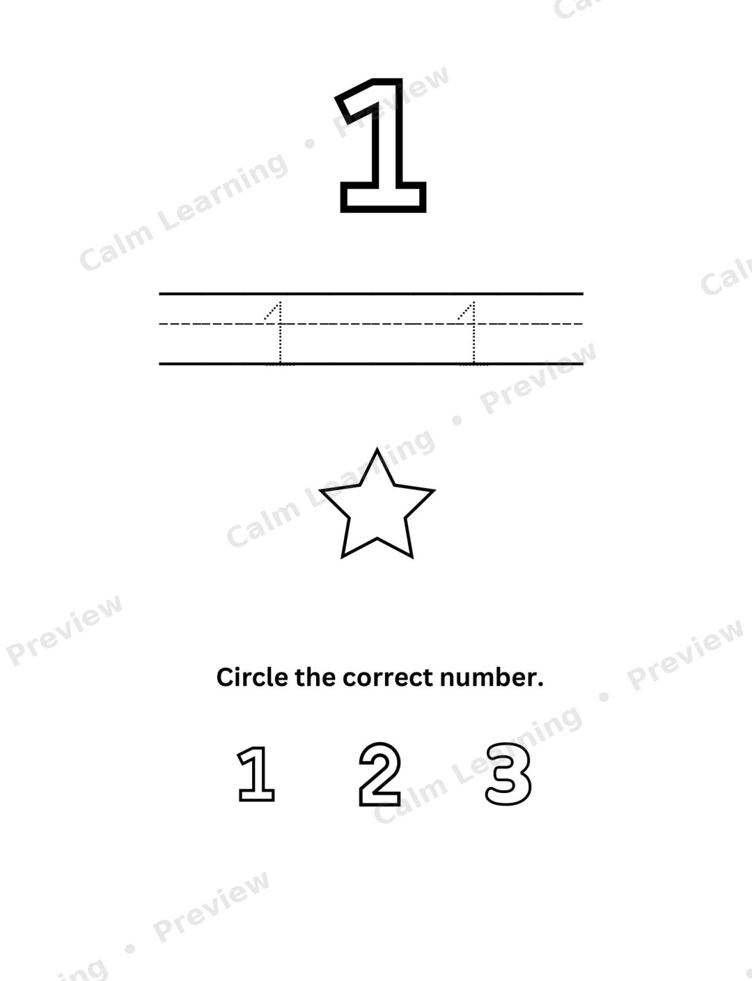 Numbers 1 to 5 Worksheets preview page 3