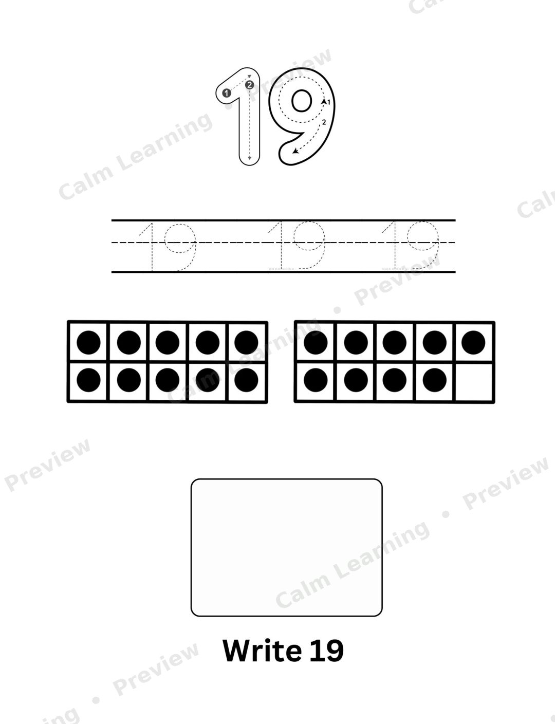 Numbers 11 to 20 Worksheets preview page 1