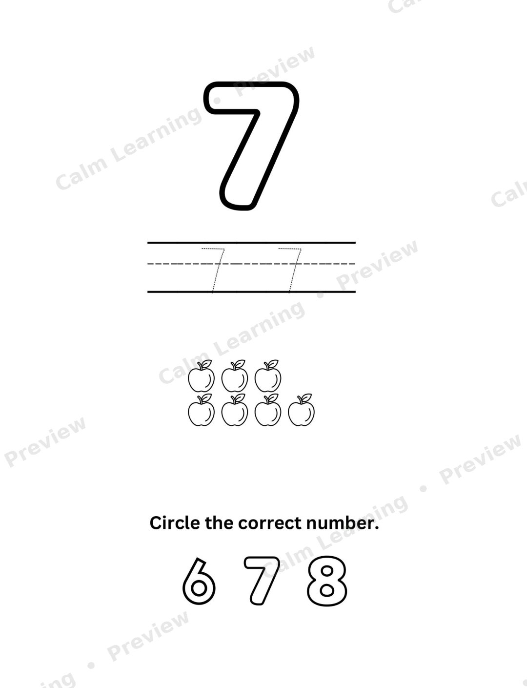 Numbers 6 to 10 Worksheets preview page 2