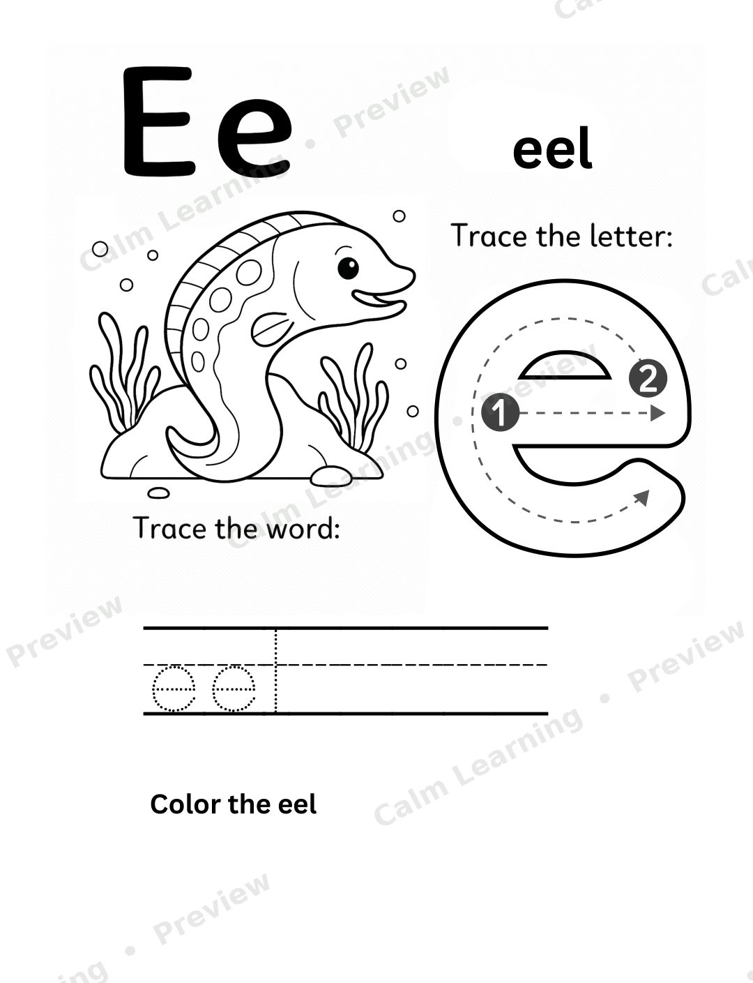 Ocean Lowercase Letter Tracing a-z preview page 1