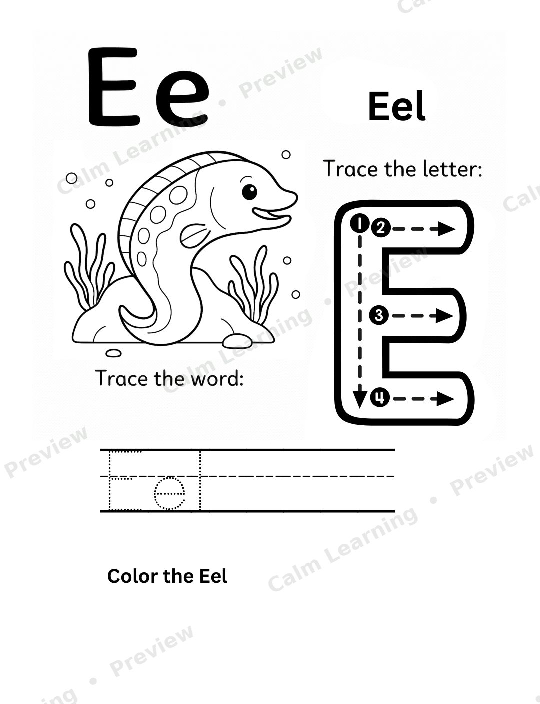 Ocean Uppercase Letter Tracing A-Z preview page 1