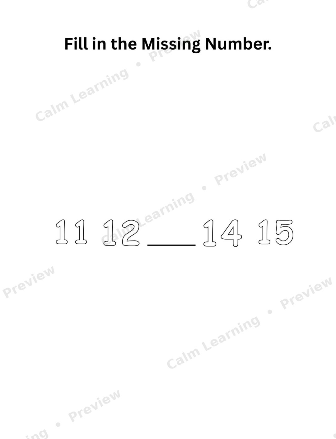 Preschool Math Workbook, Numbers 1 to 20 preview page 3