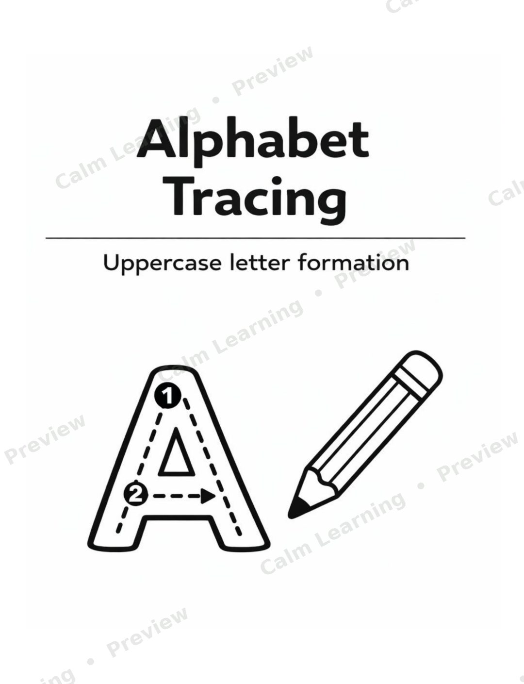Pre-Writing and Alphabet Tracing Workbook preview page 1