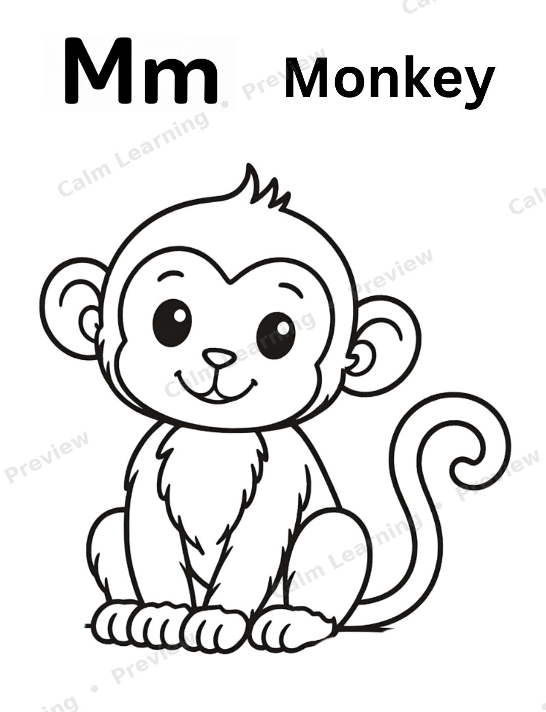 Safari Animals A-Z Coloring Book preview page 2