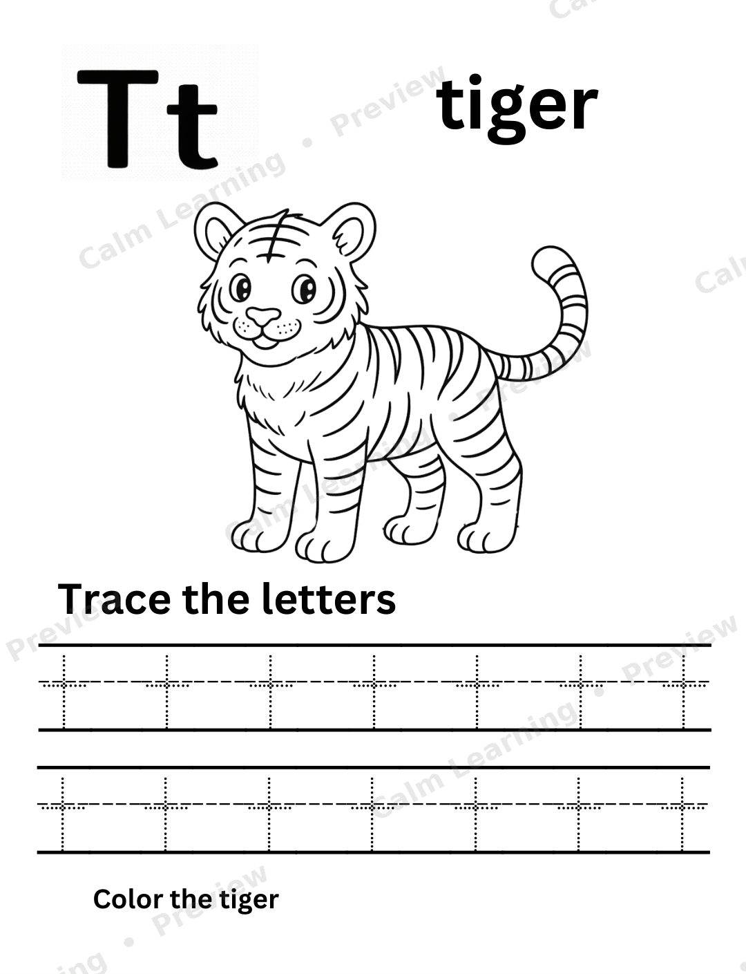 Safari Lowercase Letter Tracing a-z preview page 3
