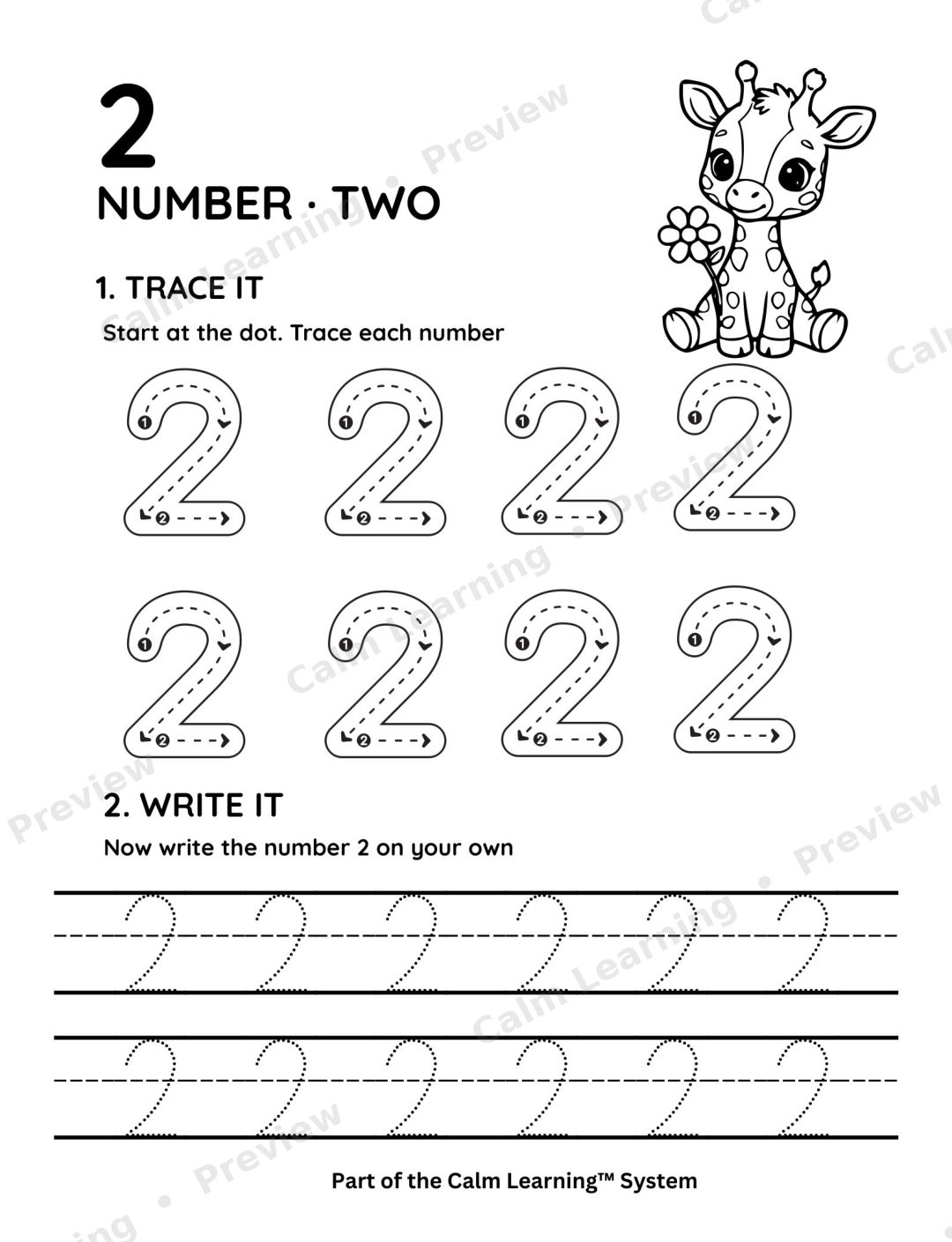 Safari Number Tracing 0 to 10 preview page 1