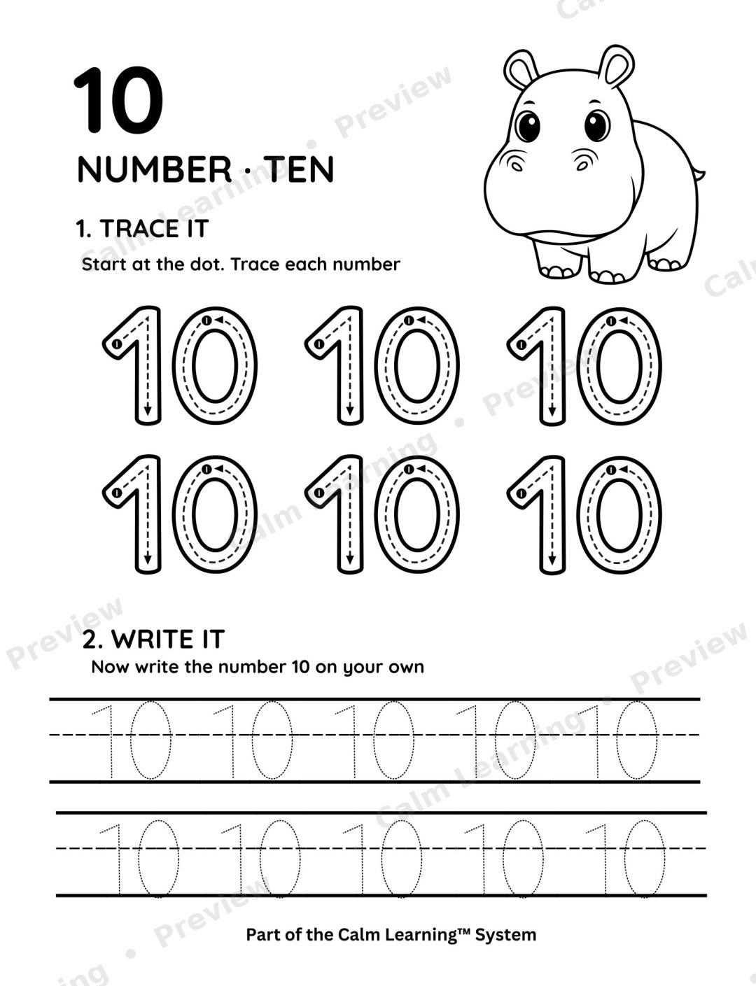 Safari Number Tracing 0 to 10 preview page 3