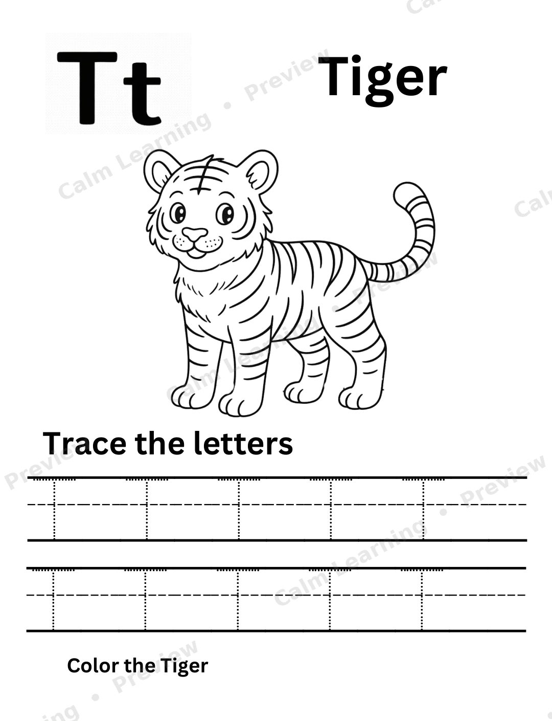 Safari Uppercase Letter Tracing A-Z preview page 3