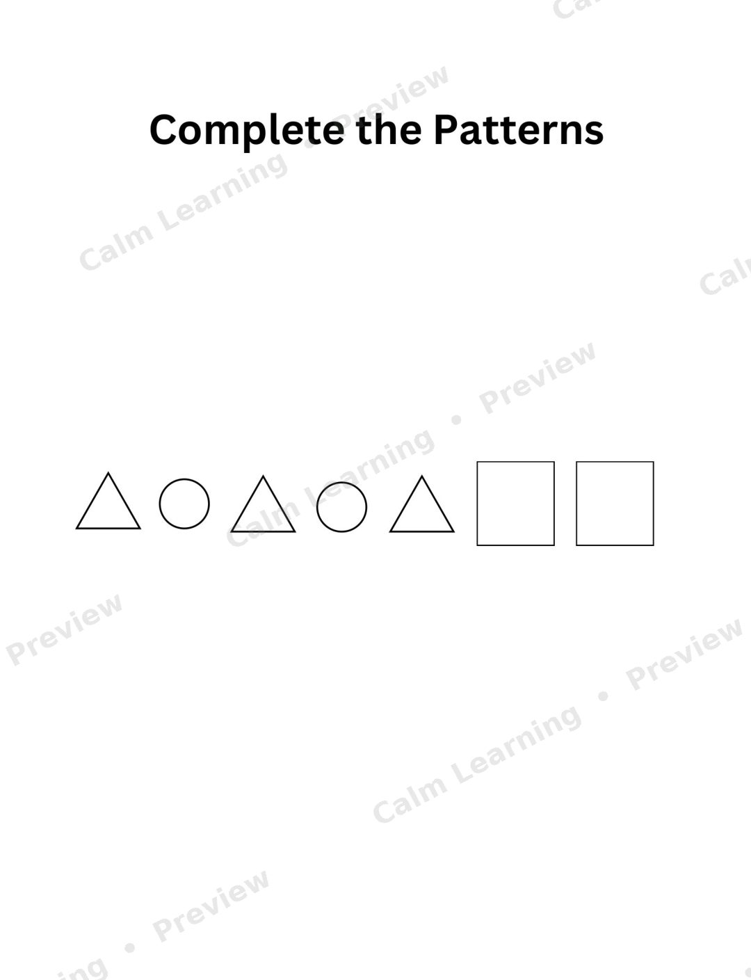Shapes, Patterns and Sorting preview page 2
