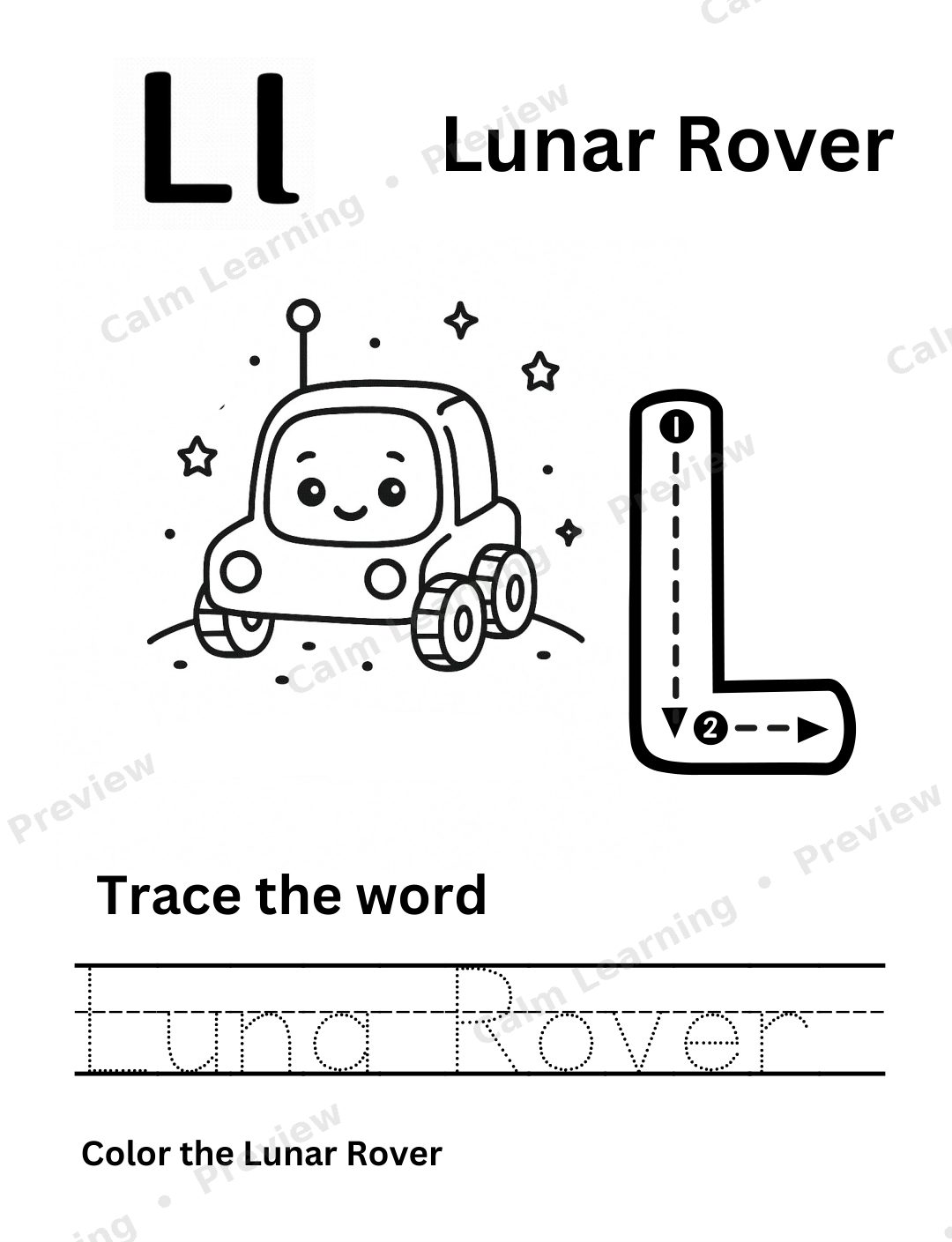 Space Uppercase Letter Tracing A-Z preview page 2