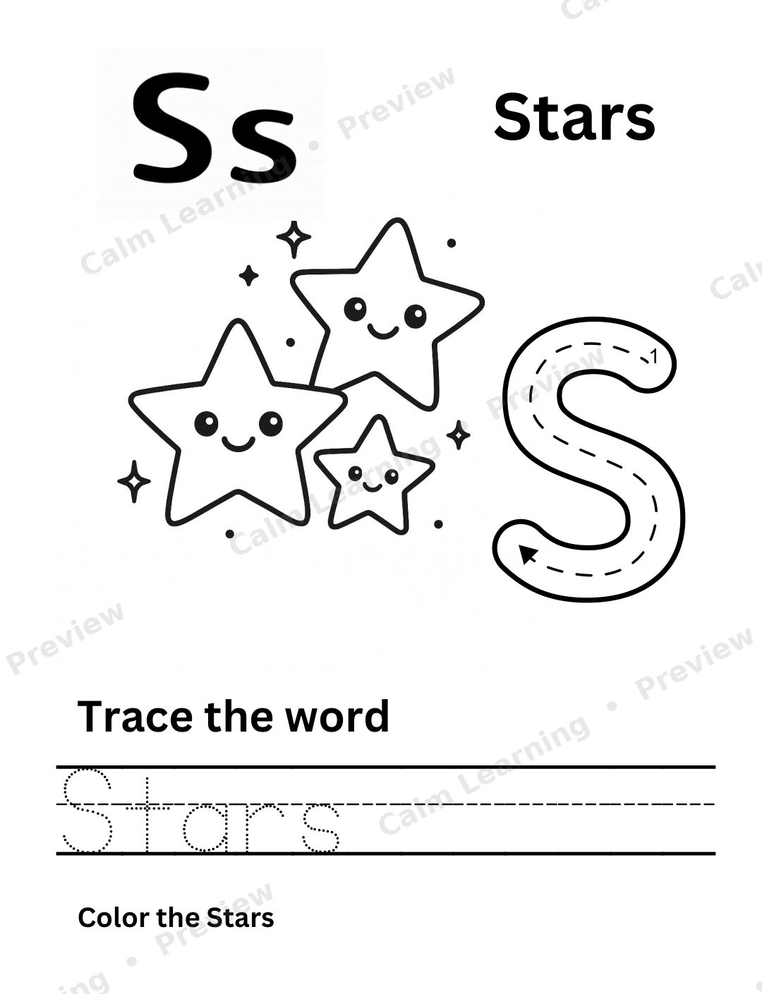 Space Uppercase Letter Tracing A-Z preview page 3