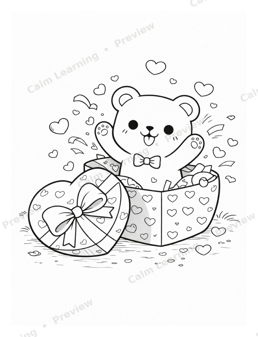 Valentine Coloring Pages preview page 3