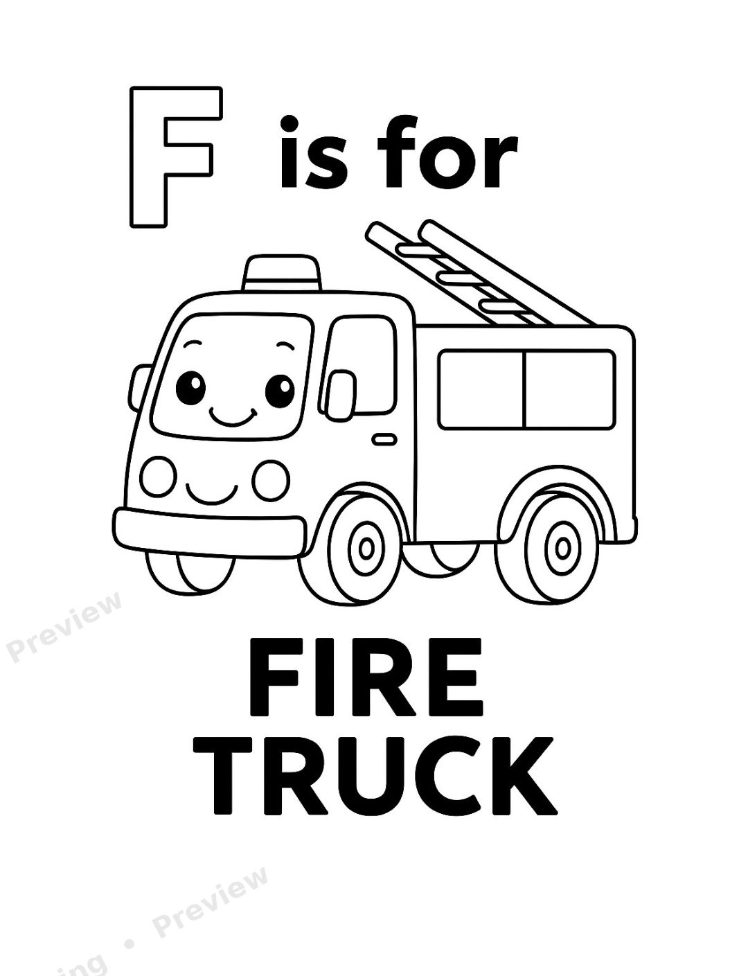 Vehicle Alphabet A to Z Coloring Book preview page 1